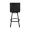 Armen Living Nikole 26" Counter Height Swivel Bar Stool in Matt Black Finish with Gray Faux Leather LCNKBABLBLGR26 - alternate 3